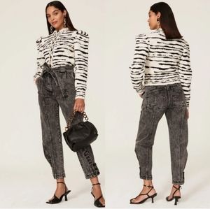 Ulla Johnson Skye Zebra Merino Wool Cardigan Size Medium